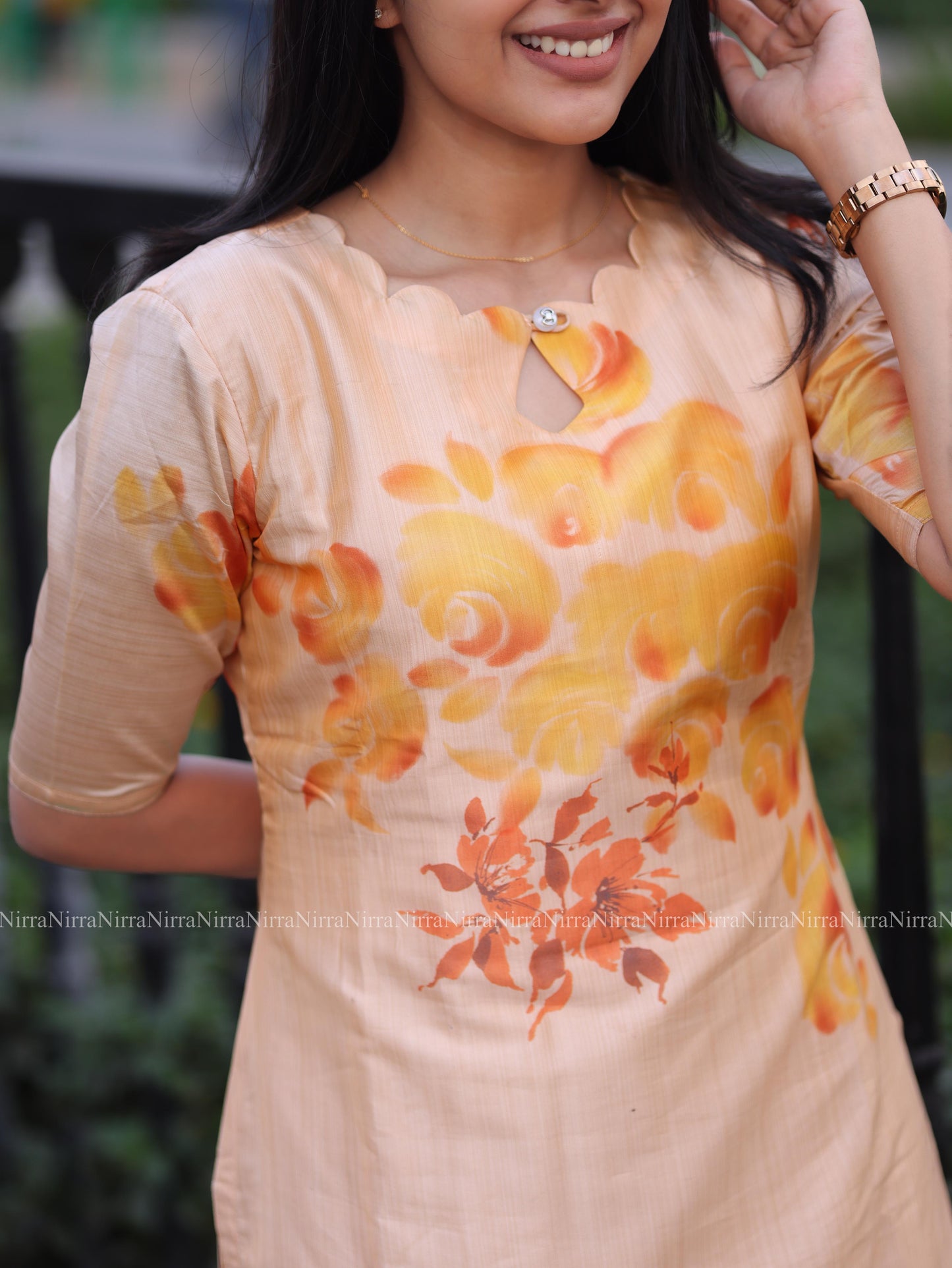 Brown bamboo silk Kurti
