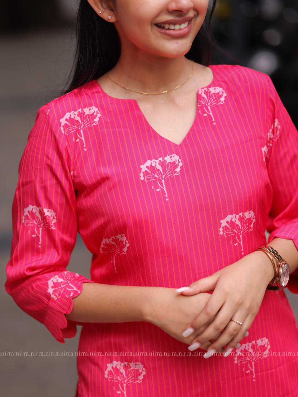 Pink crepe kurti