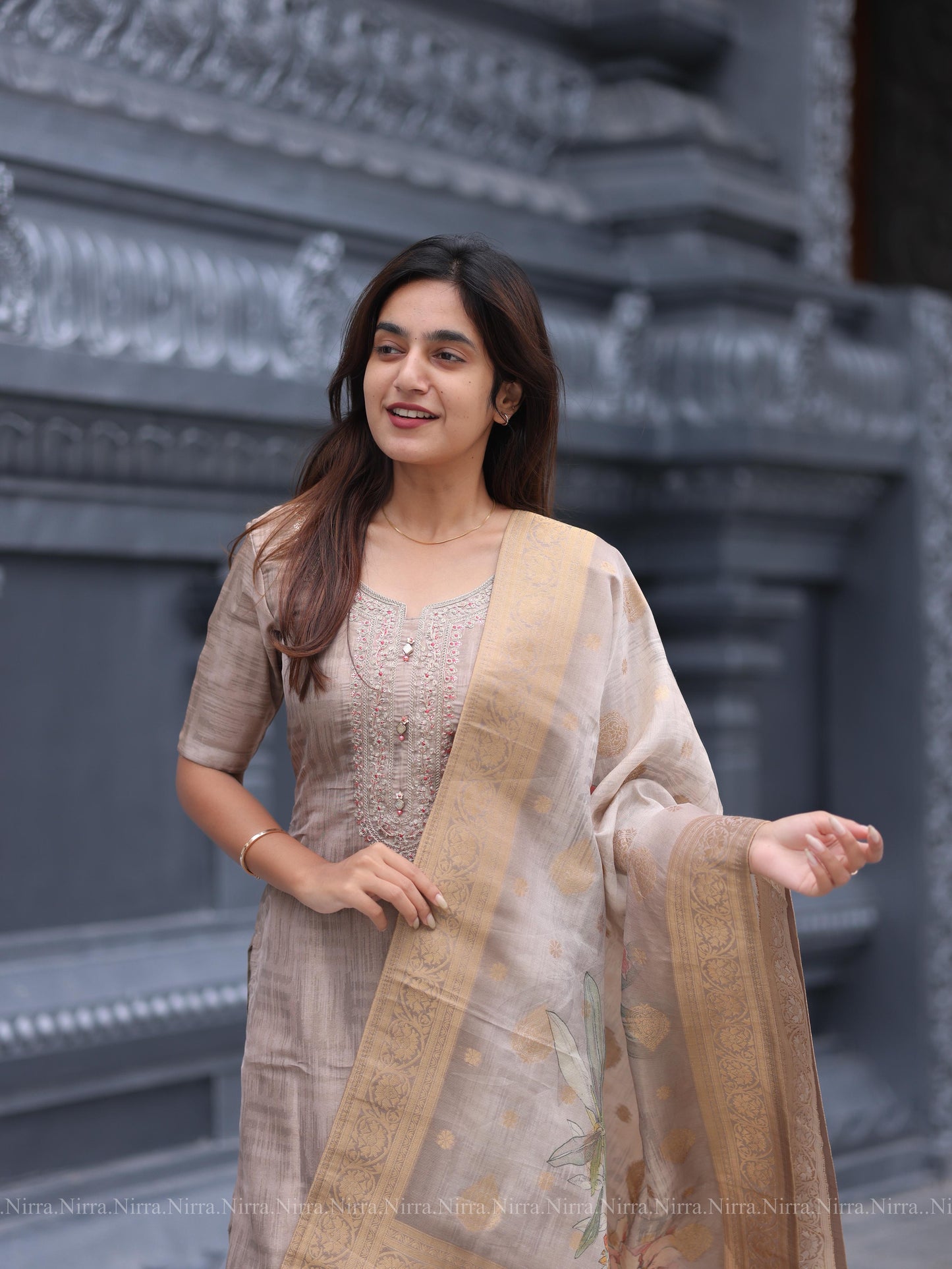 Grey silk salwar set