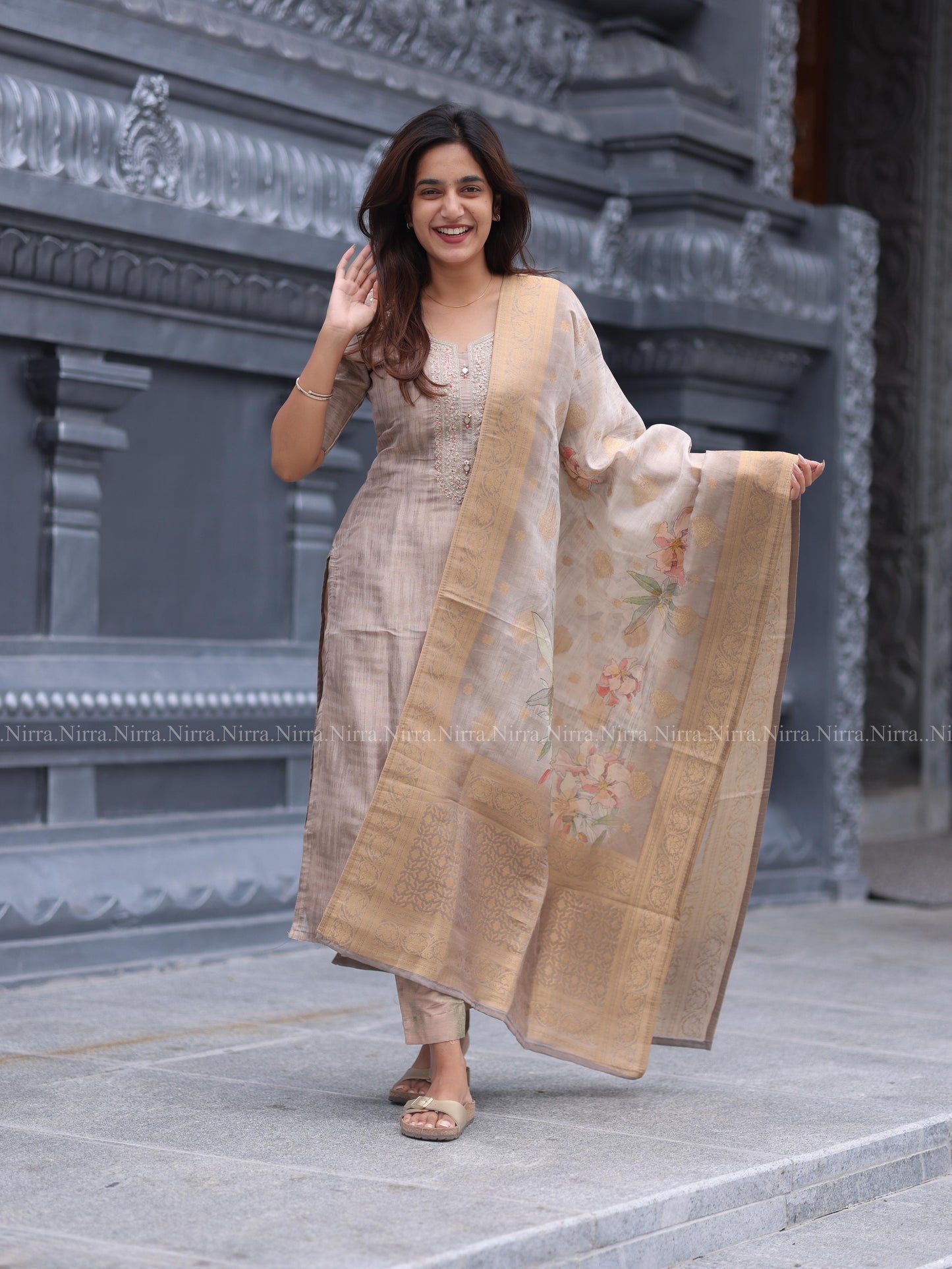 Grey silk salwar set