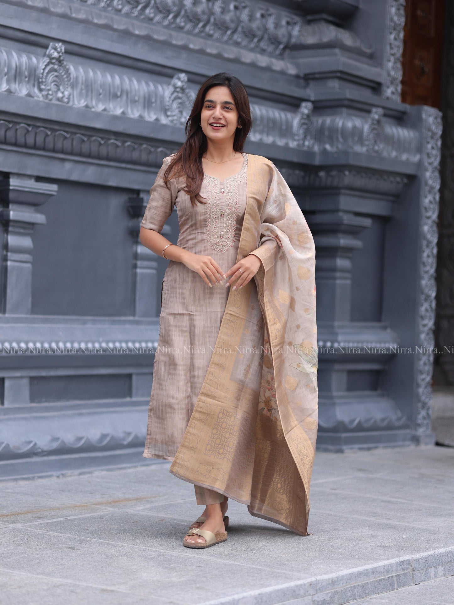 Grey silk salwar set