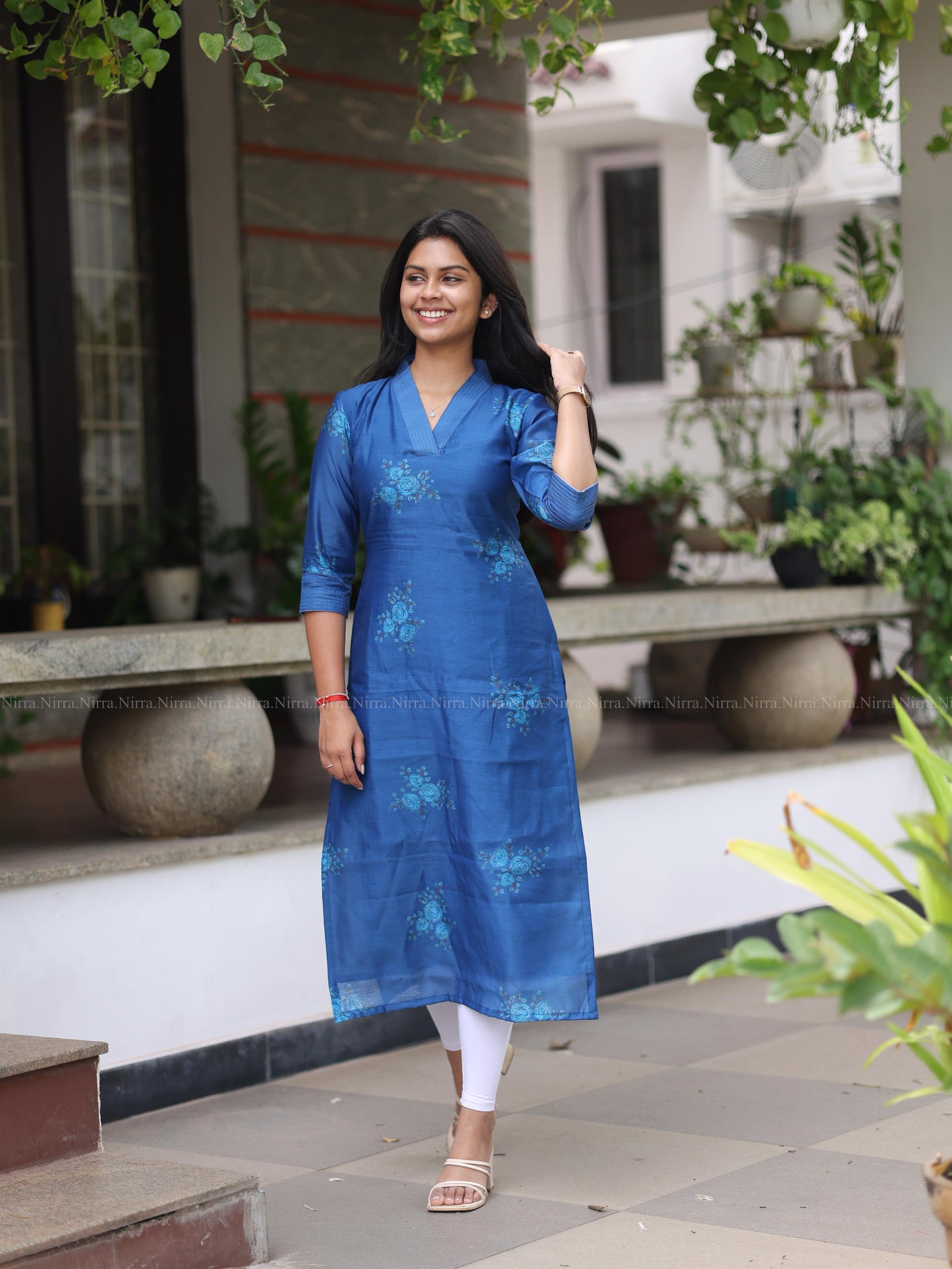 Navy Blue Chanderi
