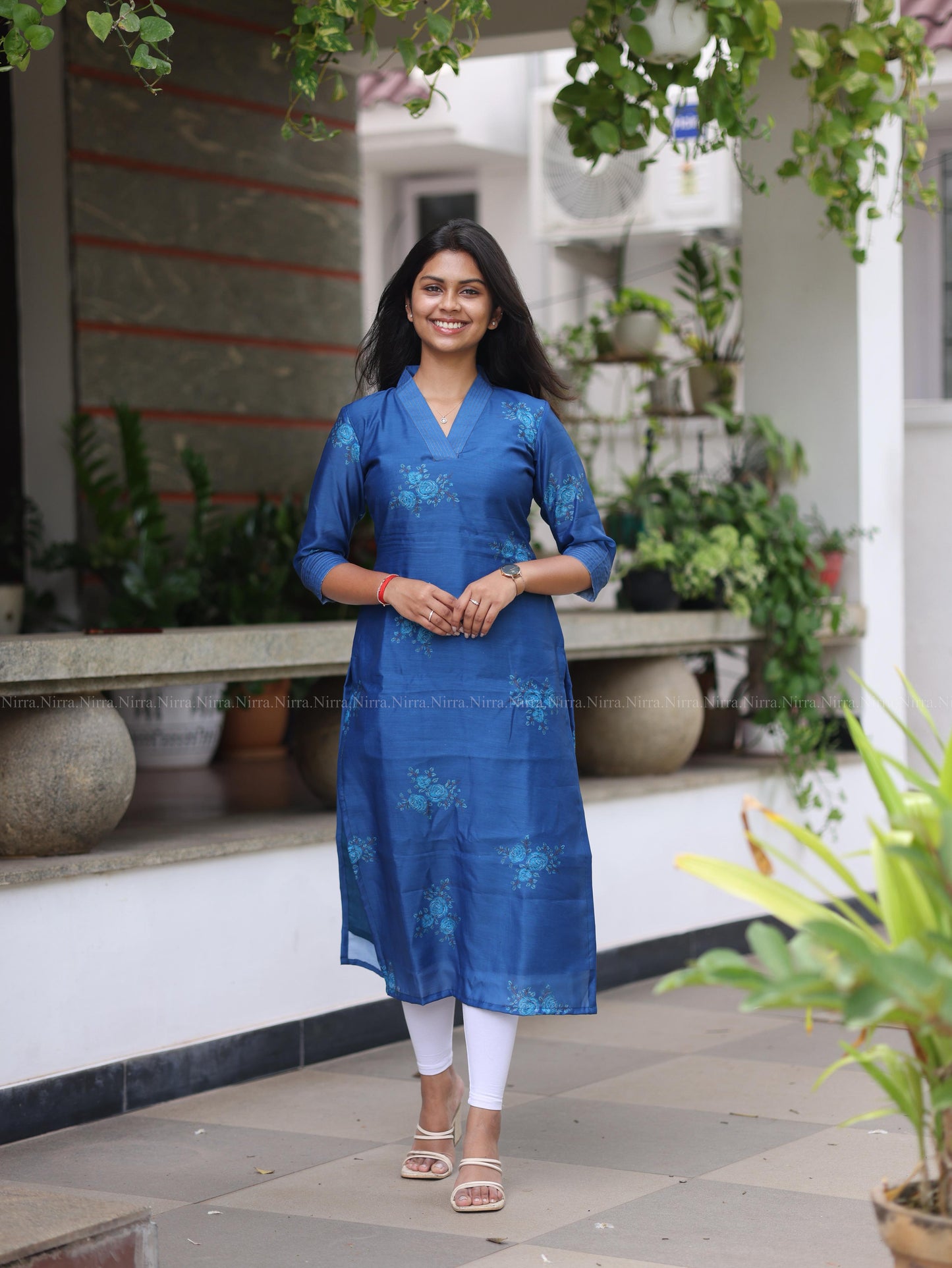 Navy Blue Chanderi