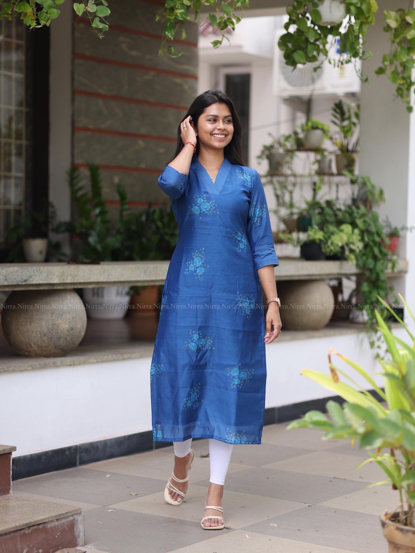 Navy Blue Chanderi
